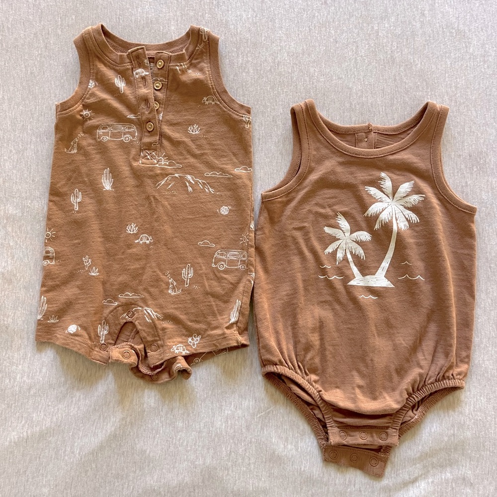 Baby Little Co. by Lauren Conrad Brown Boho Romper 6 months